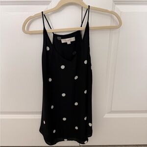 LOFT Black and White Polka Dot Camisole and matching pants.